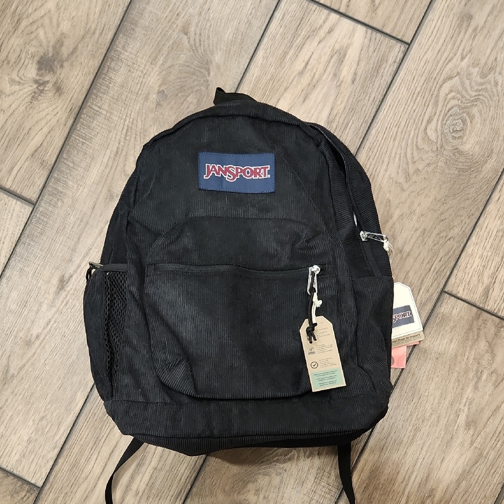 JanSport Black Backpack with Logo